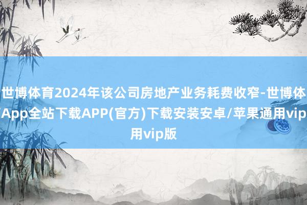 世博体育2024年该公司房地产业务耗费收窄-世博体育App全站下载APP(官方)下载安装安卓/苹果通用vip版
