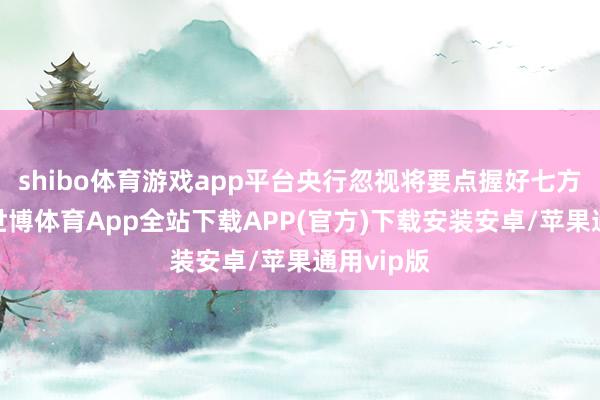shibo体育游戏app平台央行忽视将要点握好七方面职责-世博体育App全站下载APP(官方)下载安装安卓/苹果通用vip版