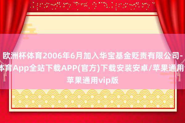 欧洲杯体育2006年6月加入华宝基金贬责有限公司-世博体育App全站下载APP(官方)下载安装安卓/苹果通用vip版