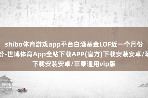 shibo体育游戏app平台白酒基金LOF近一个月份额加多约3亿份-世博体育App全站下载APP(官方)下载安装安卓/苹果通用vip版