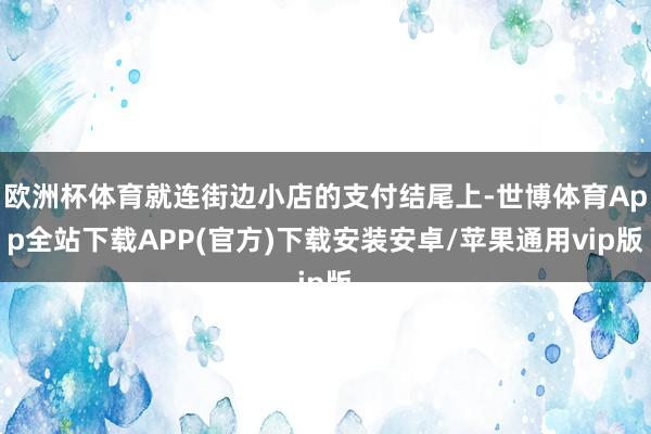 欧洲杯体育就连街边小店的支付结尾上-世博体育App全站下载APP(官方)下载安装安卓/苹果通用vip版